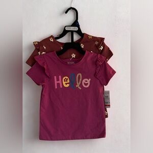 Garanimals 365 Kids Burgundy and Brown Short Sleeve Tees. Set of 2.